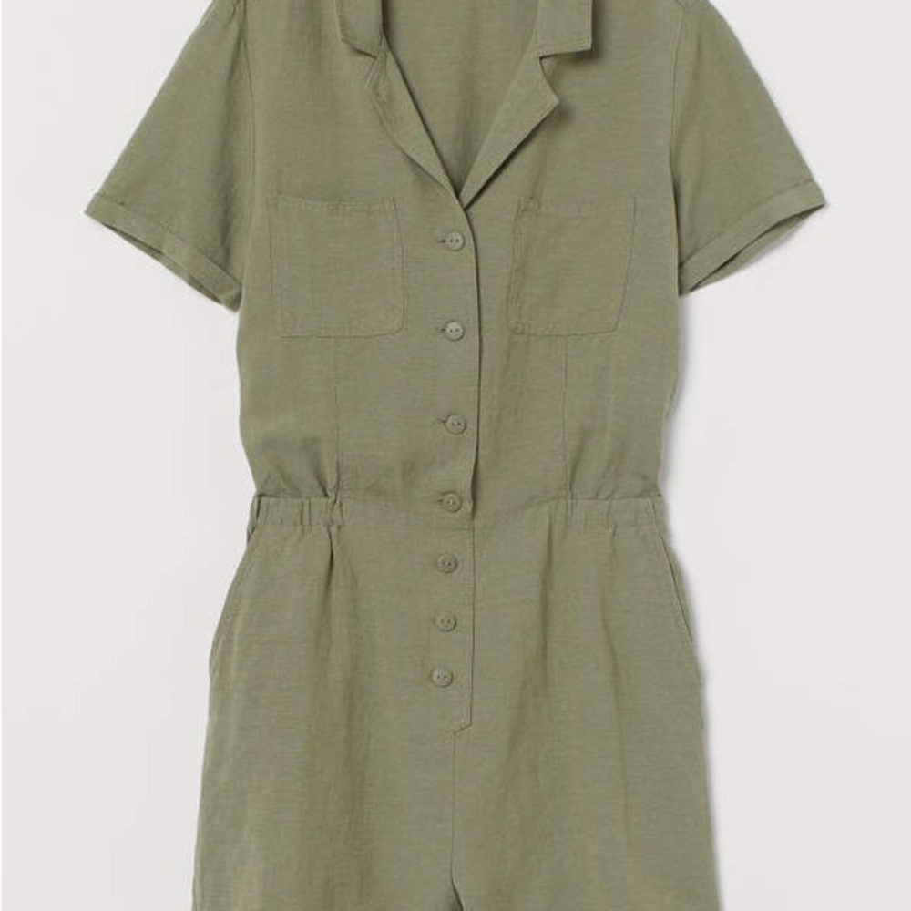 H&M Charcoal Linen Blend Shirt